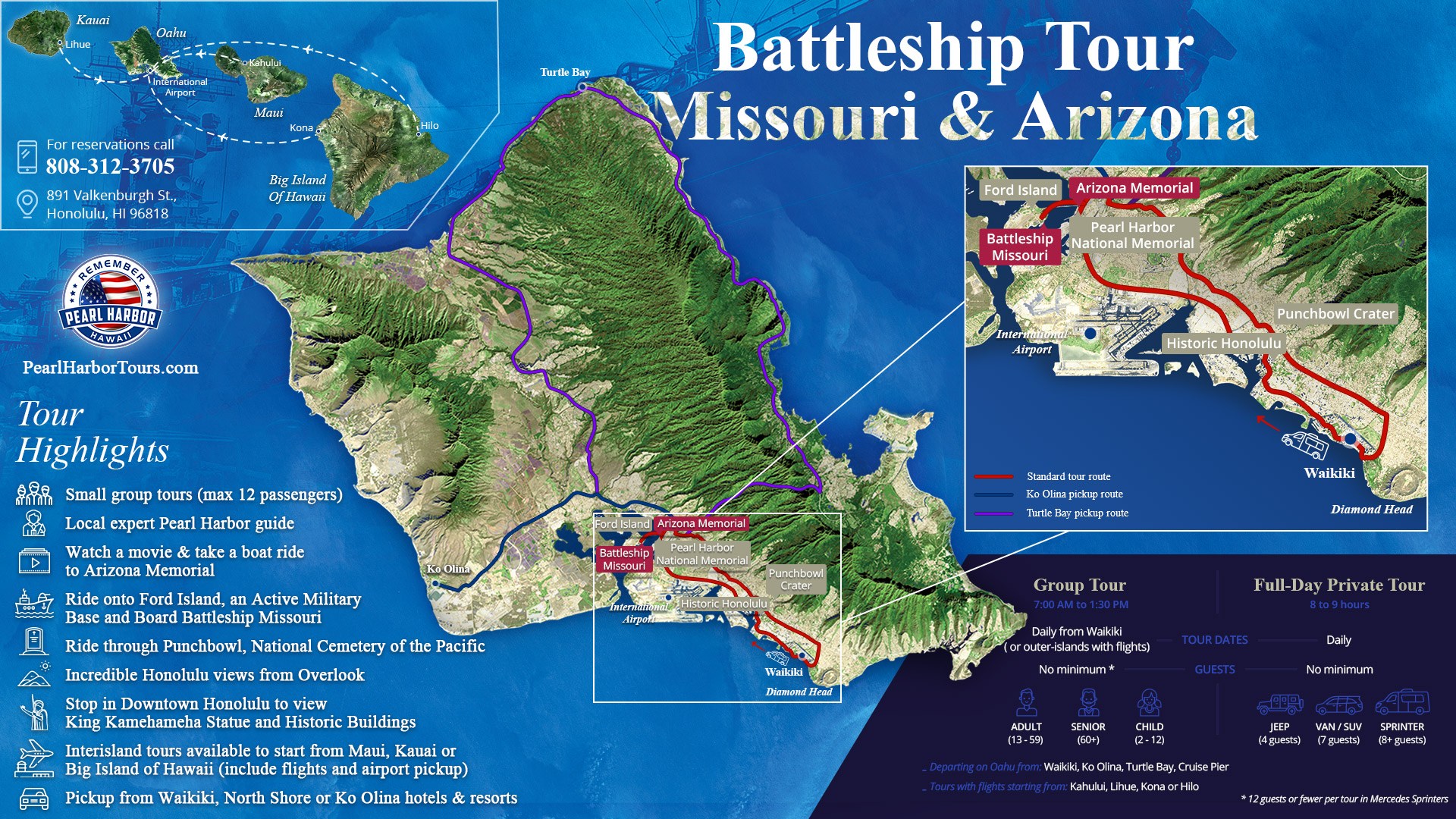 uss arizona memorial map