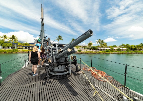 Bowfin Submarine Deck  inch gun Pearl Harbor Oahu